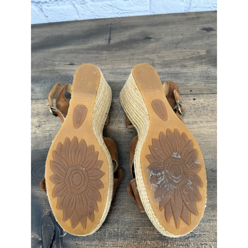 BORN Monticello Knotted Wedge Sandal Brown‎ Women's Size 10M Espadrille - Picture 5 of 9